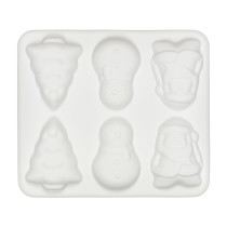 Форма силиконовая "S-CHIEF" для пирожных SPC-0324 30.2 x 26 x 2.5 см "новогодняя" - 6 ячеек