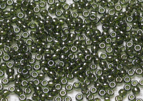 Бисер Япония круглый 11/0 10г 0119 оливковый, глянцевый прозрачный