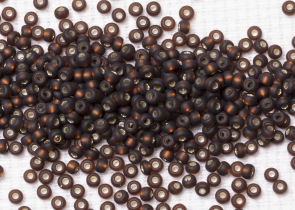 Бисер Чехия круглый 10/0 50 г 17140m прозрачный темно-коричневый с серебряным прокрасом матовый